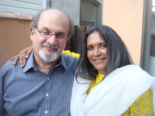 (L-R) Author and Screenwriter Salman Rushdie and Director Deepa Mehta